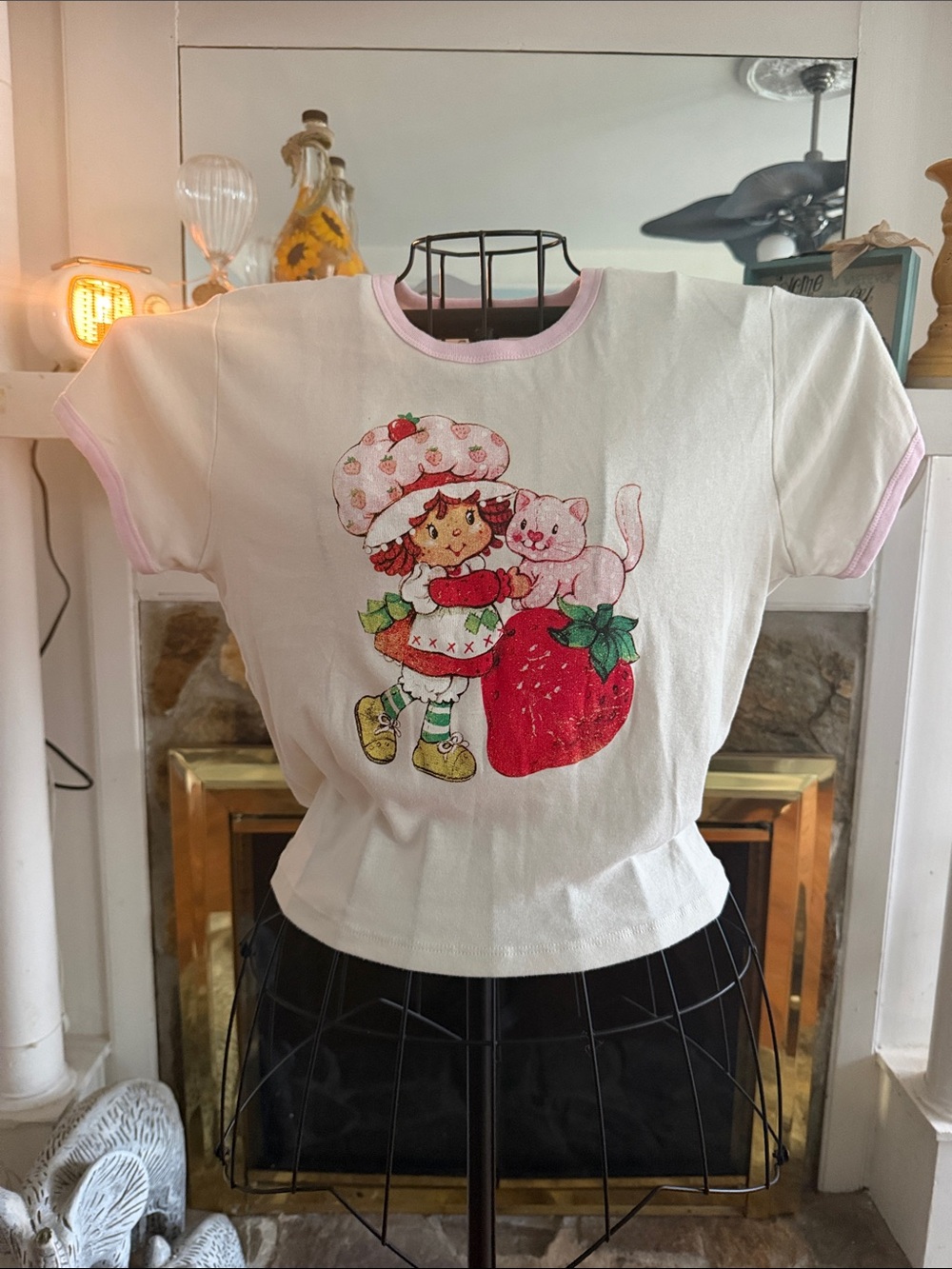 Cactus White & Pink Strawberry Character Graphic Tee